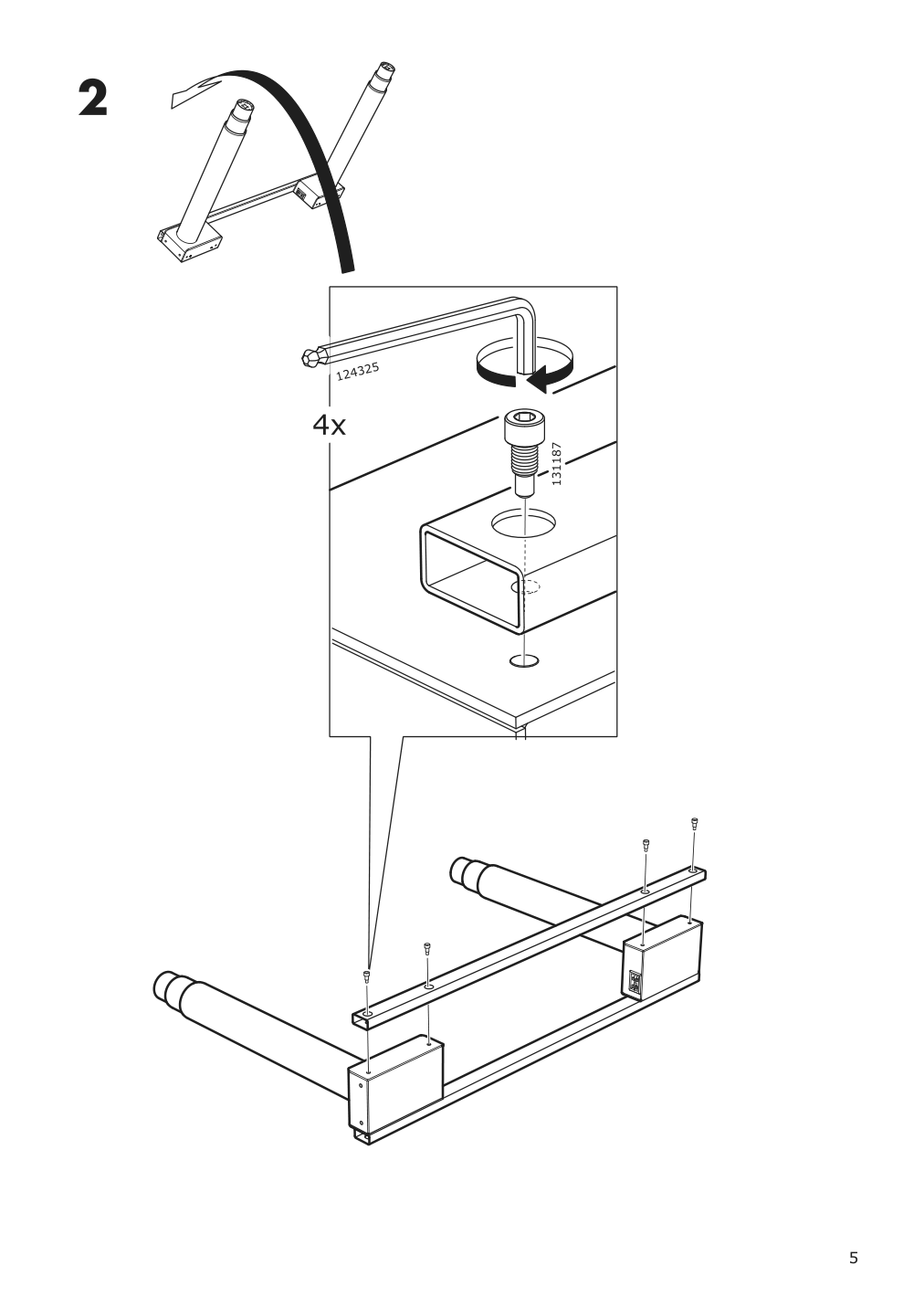 Assembly instructions for IKEA Bekant sit stand underframe for table top white | Page 5 - IKEA BEKANT desk sit/stand 892.822.42