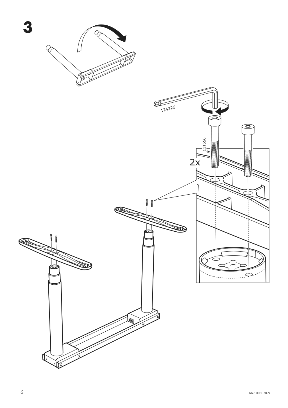 Assembly instructions for IKEA Bekant sit stand underframe for table top white | Page 6 - IKEA BEKANT desk sit/stand 490.225.19