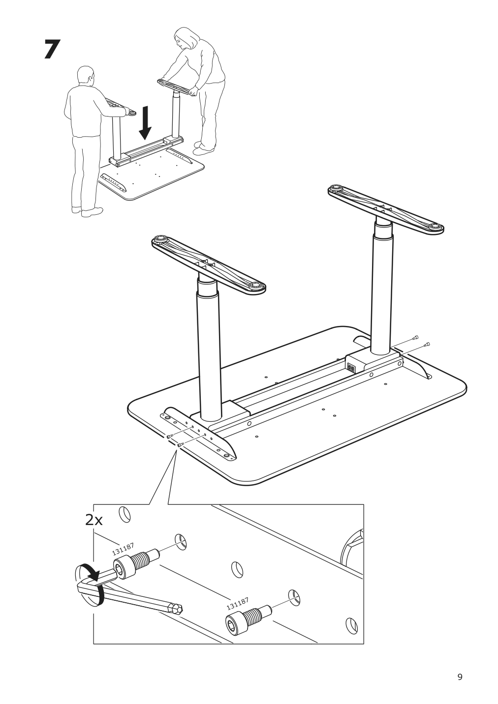 Assembly instructions for IKEA Bekant sit stand underframe for table top white | Page 9 - IKEA BEKANT sit/stand underframe for table top 902.552.52