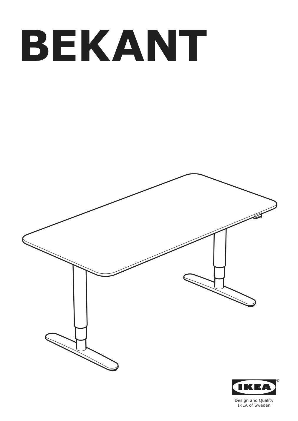 Assembly instructions for IKEA Bekant sit stand underframe for table top white | Page 1 - IKEA BEKANT desk sit/stand 690.225.37