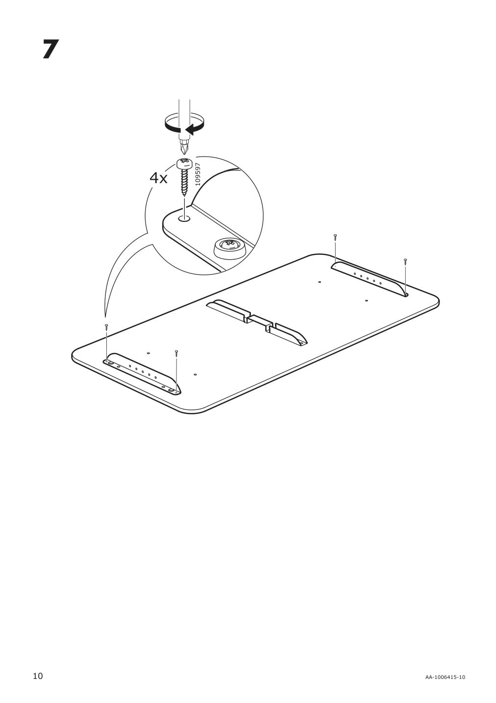 Assembly instructions for IKEA Bekant sit stand underframe for table top white | Page 10 - IKEA BEKANT sit/stand underframe for table top 002.552.56