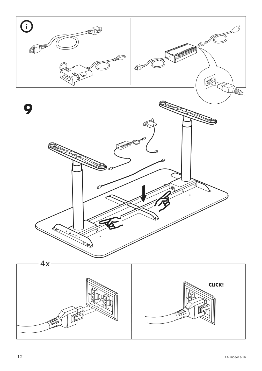 Assembly instructions for IKEA Bekant sit stand underframe for table top white | Page 12 - IKEA BEKANT sit/stand underframe for table top 002.552.56