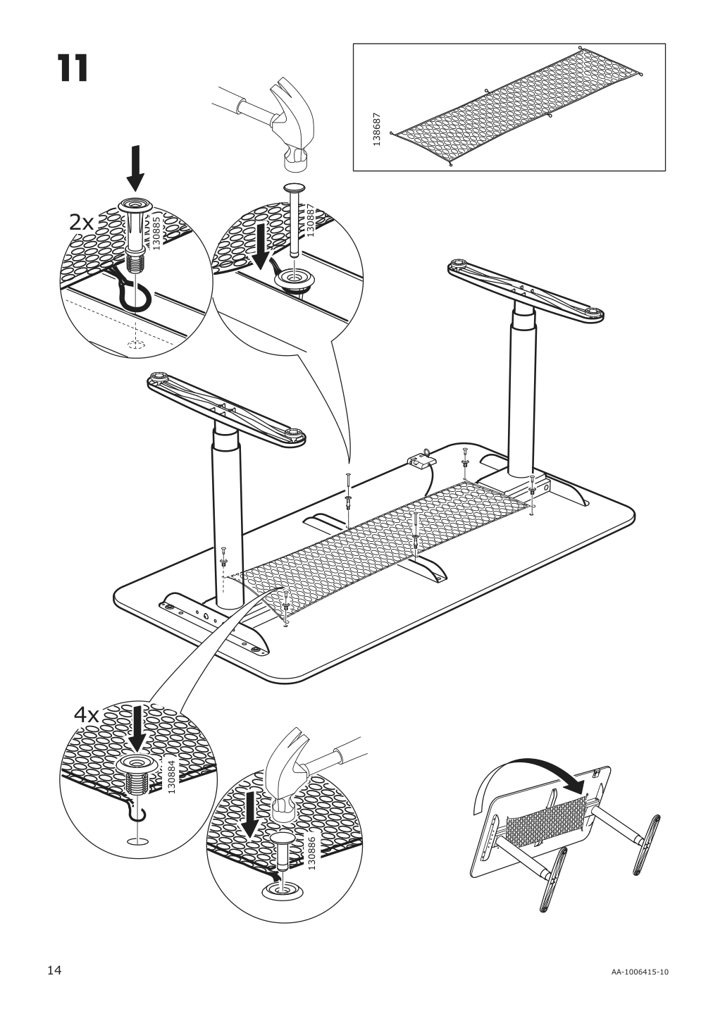 Assembly instructions for IKEA Bekant sit stand underframe for table top white | Page 14 - IKEA BEKANT desk sit/stand 092.821.99