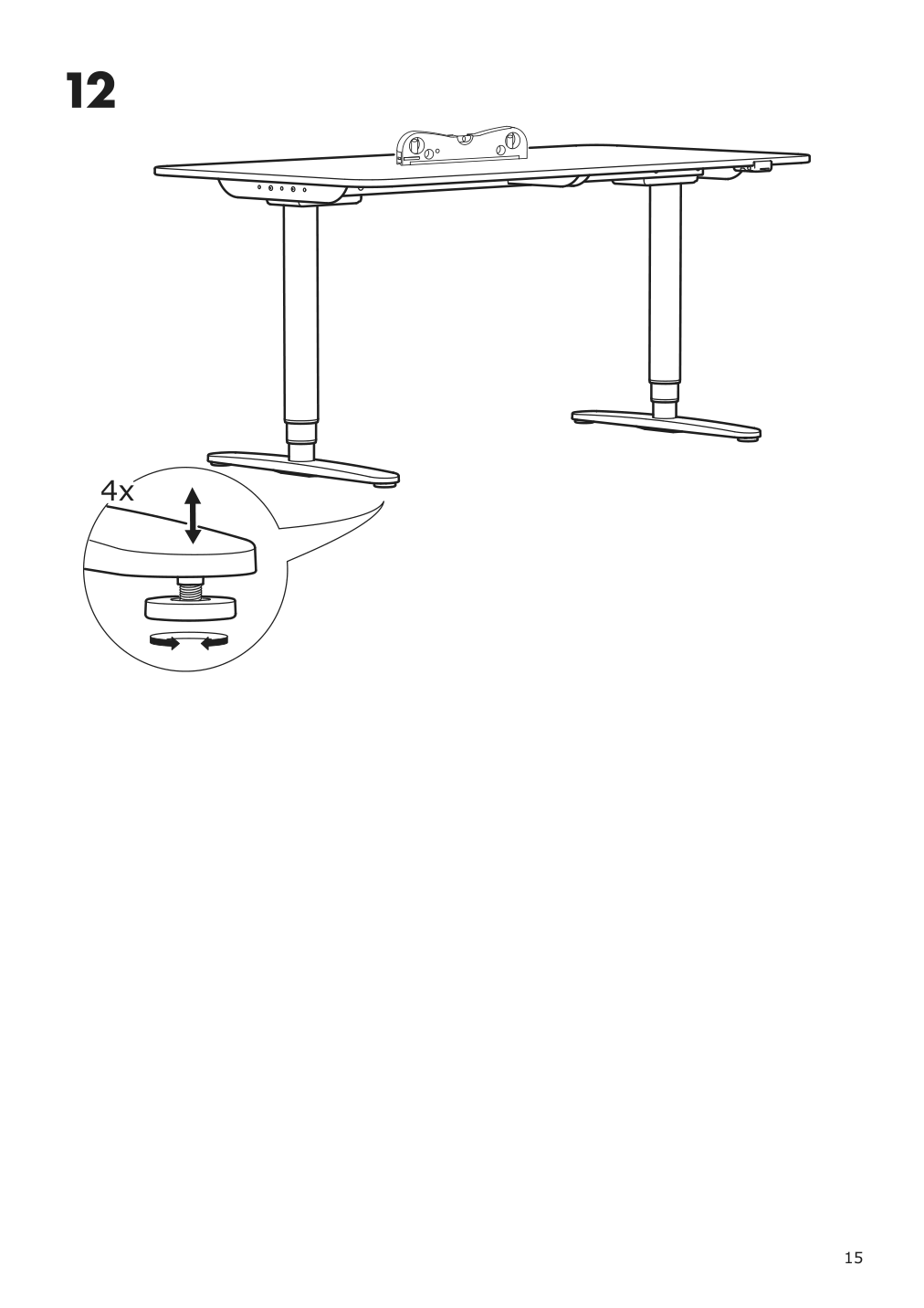 Assembly instructions for IKEA Bekant sit stand underframe for table top black | Page 15 - IKEA BEKANT desk sit/stand 692.810.69