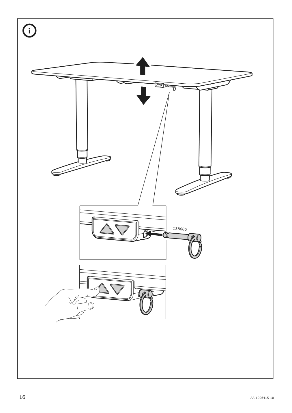 Assembly instructions for IKEA Bekant sit stand underframe for table top black | Page 16 - IKEA BEKANT desk sit/stand 892.818.22