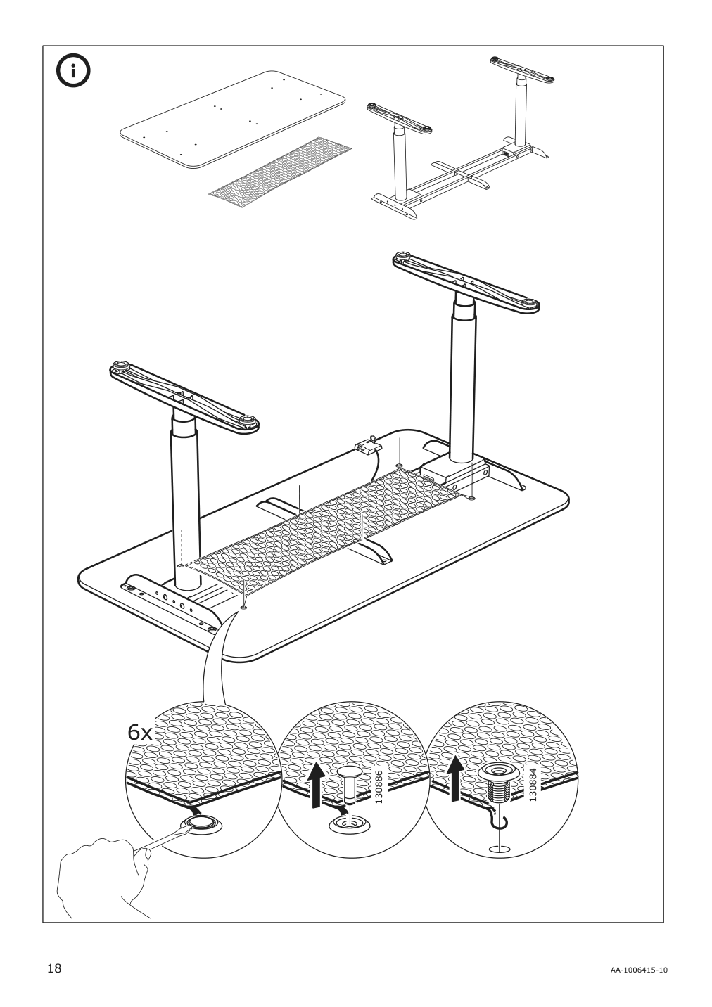 Assembly instructions for IKEA Bekant sit stand underframe for table top white | Page 18 - IKEA BEKANT sit/stand underframe for table top 002.552.56