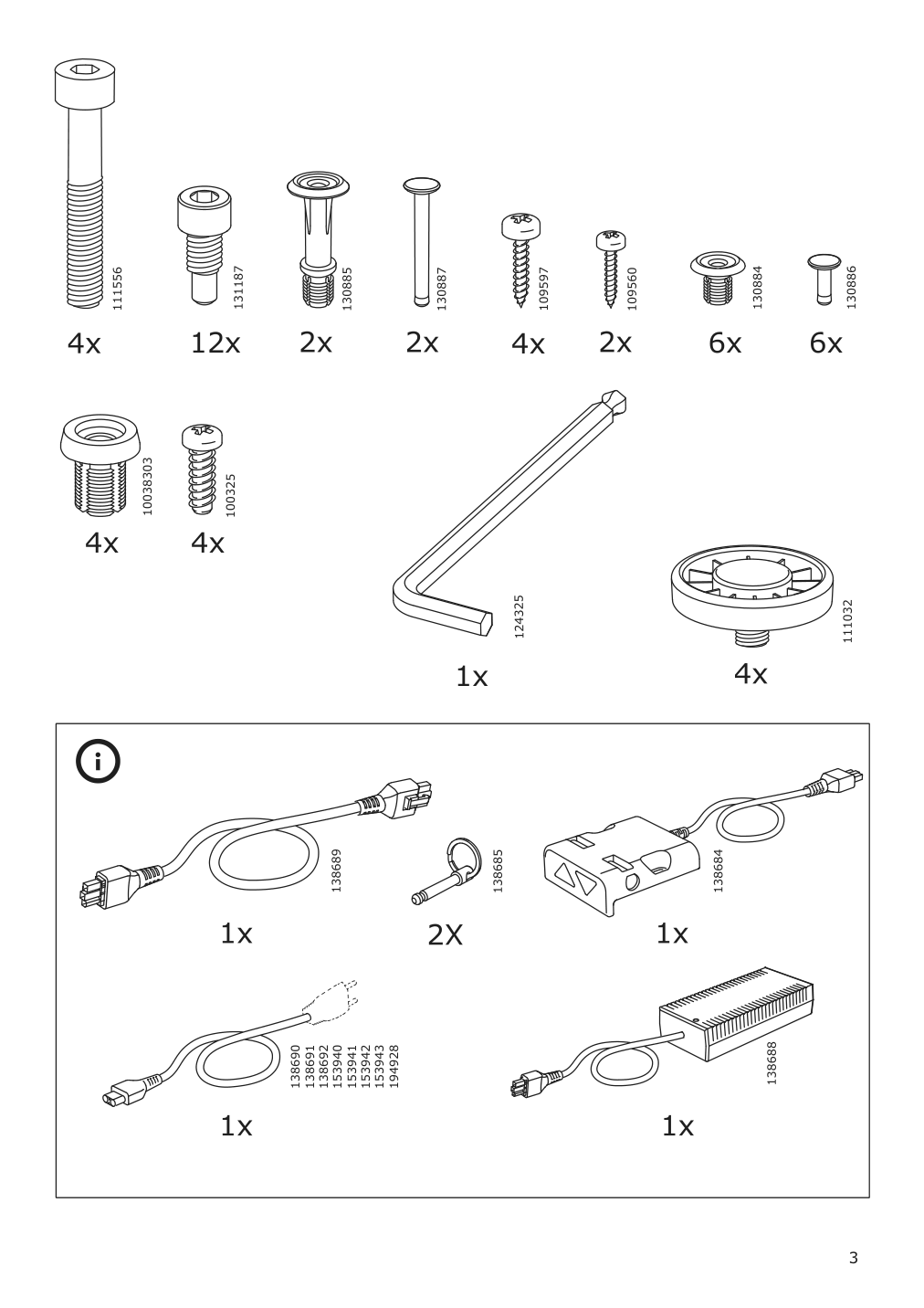 Assembly instructions for IKEA Bekant sit stand underframe for table top white | Page 3 - IKEA BEKANT desk sit/stand 690.225.37