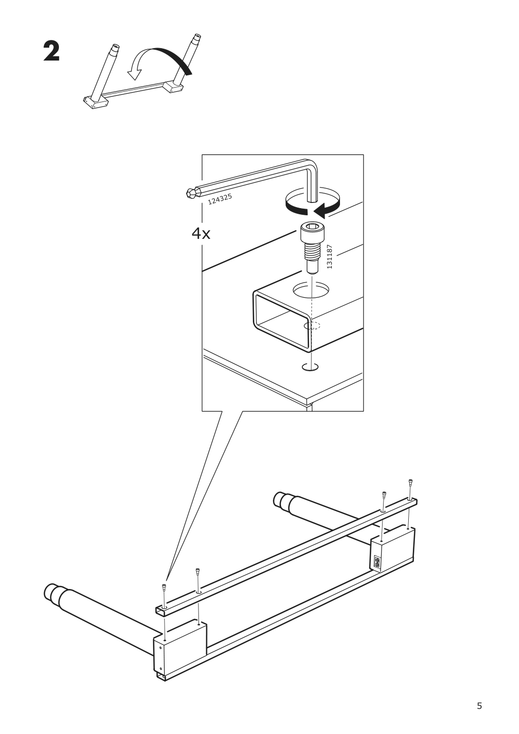 Assembly instructions for IKEA Bekant sit stand underframe for table top black | Page 5 - IKEA BEKANT desk sit/stand 692.810.69