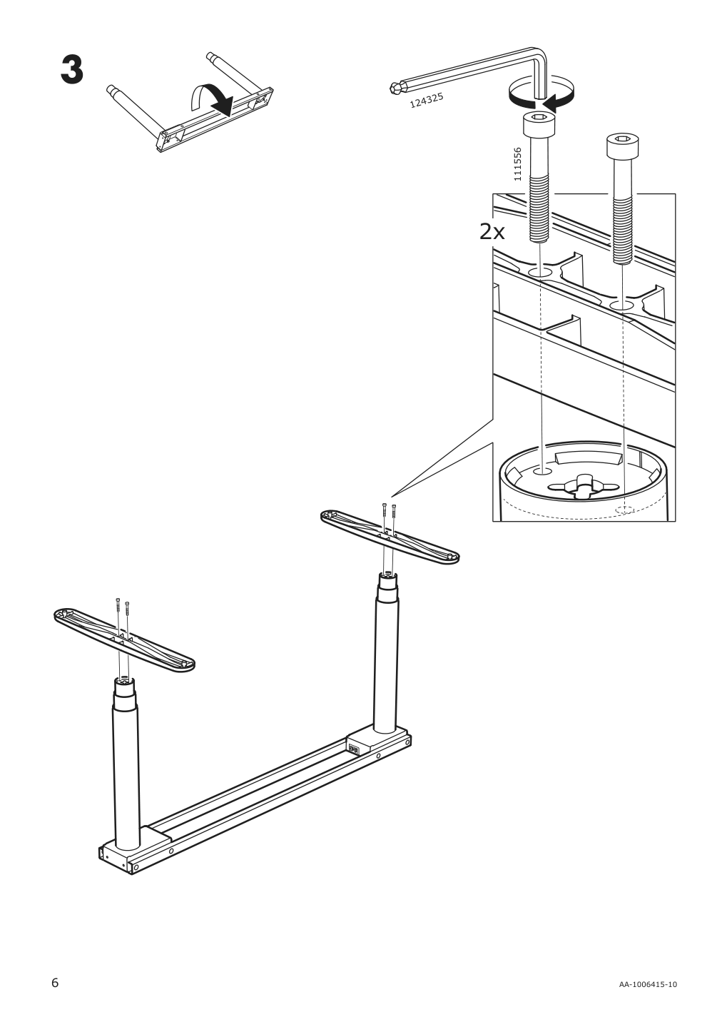 Assembly instructions for IKEA Bekant sit stand underframe for table top white | Page 6 - IKEA BEKANT desk sit/stand 690.225.37