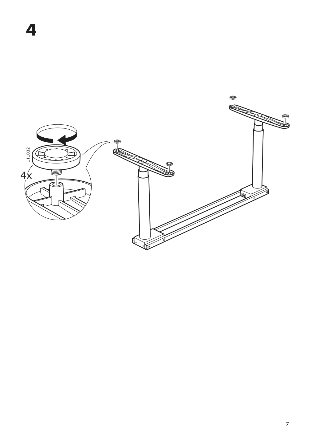 Assembly instructions for IKEA Bekant sit stand underframe for table top white | Page 7 - IKEA BEKANT desk sit/stand 690.225.37