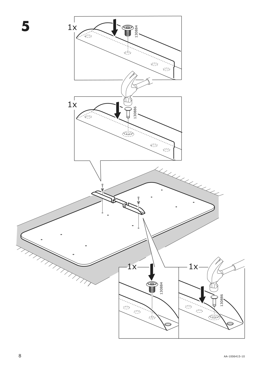 Assembly instructions for IKEA Bekant sit stand underframe for table top white | Page 8 - IKEA BEKANT desk sit/stand 092.821.99