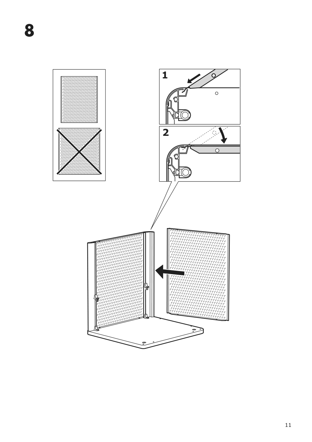 Assembly instructions for IKEA Bekant storage unit mesh black | Page 11 - IKEA BEKANT storage unit on casters 192.824.29