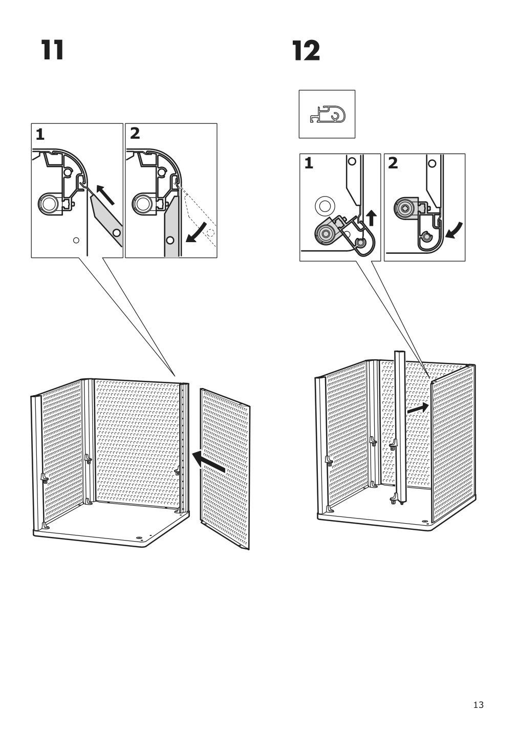 Assembly instructions for IKEA Bekant storage unit mesh black | Page 13 - IKEA BEKANT storage unit on casters 192.824.29