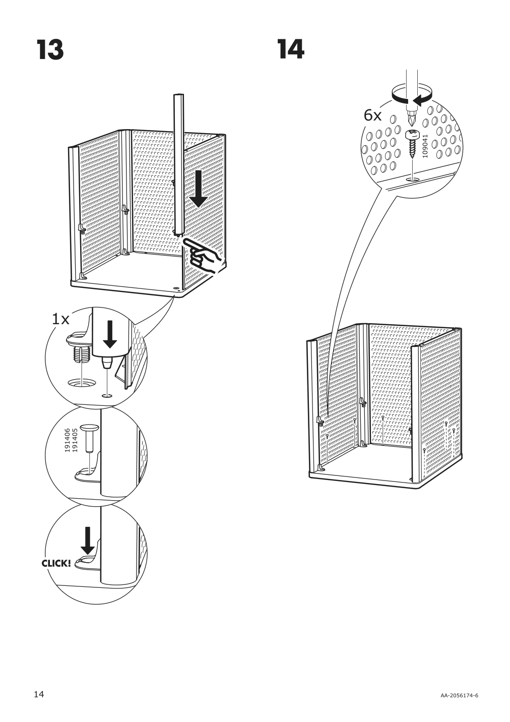 Assembly instructions for IKEA Bekant storage unit mesh black | Page 14 - IKEA BEKANT storage unit on casters 192.824.29