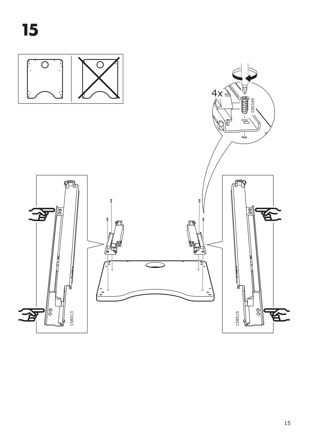 Assembly instructions for IKEA Bekant storage unit mesh black | Page 15 - IKEA BEKANT storage unit on casters 192.824.29