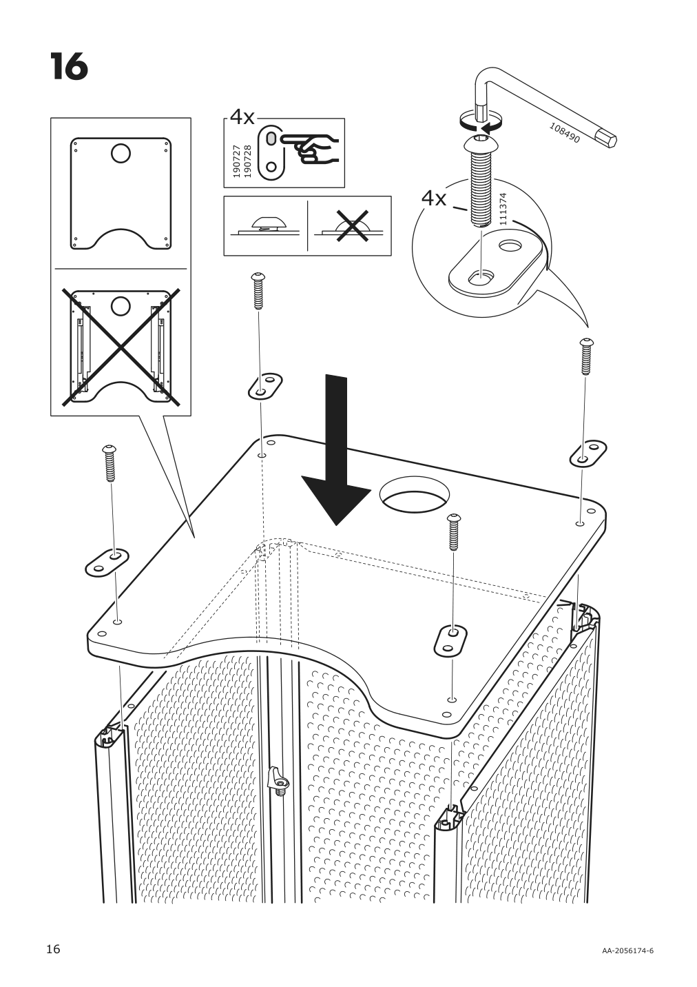 Assembly instructions for IKEA Bekant storage unit mesh black | Page 16 - IKEA BEKANT storage unit on casters 192.824.29