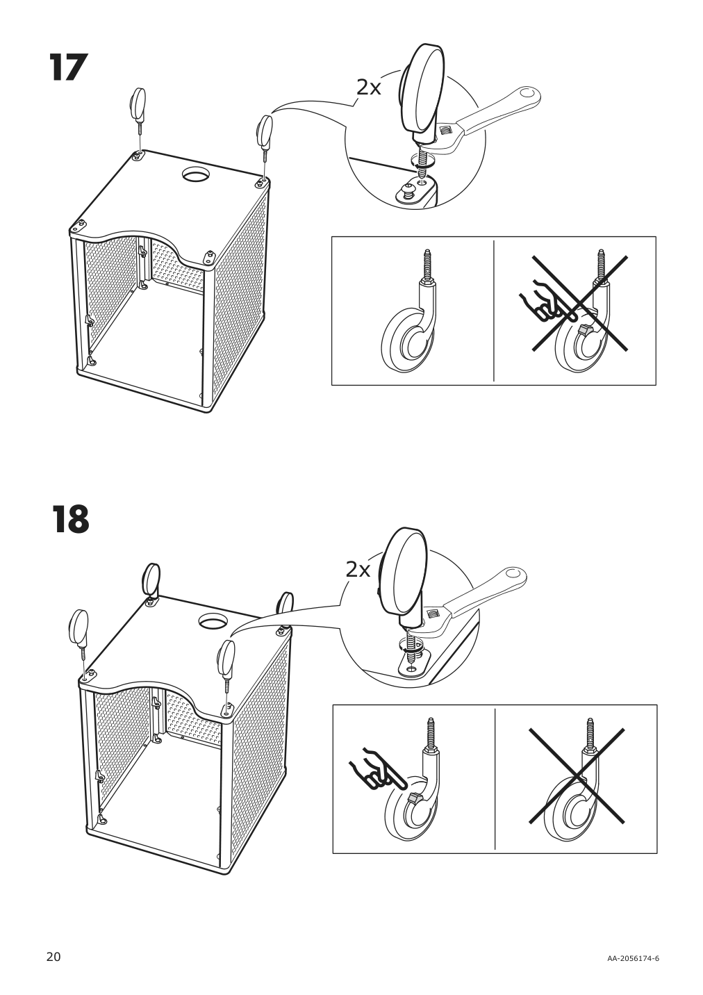 Assembly instructions for IKEA Bekant storage unit mesh black | Page 20 - IKEA BEKANT storage unit on casters 192.824.29