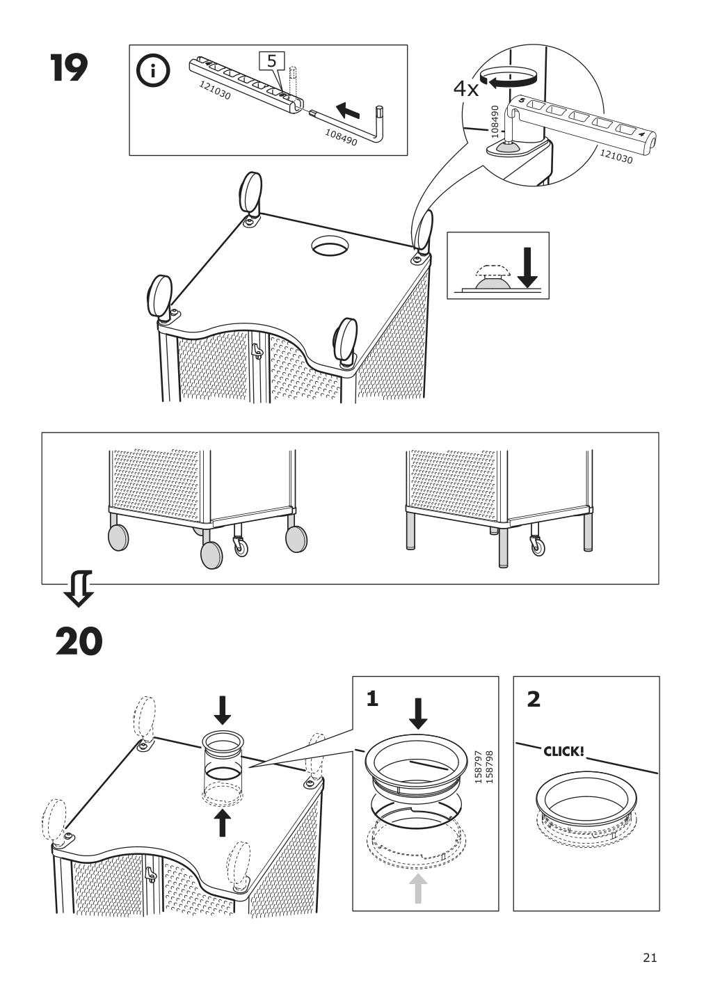 Assembly instructions for IKEA Bekant storage unit mesh black | Page 21 - IKEA BEKANT storage unit on casters 192.824.29