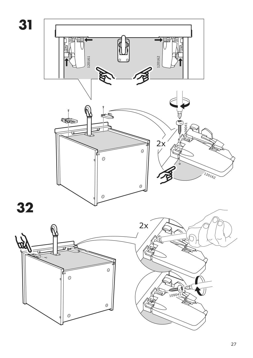 Assembly instructions for IKEA Bekant storage unit mesh black | Page 27 - IKEA BEKANT storage unit on casters 192.824.29