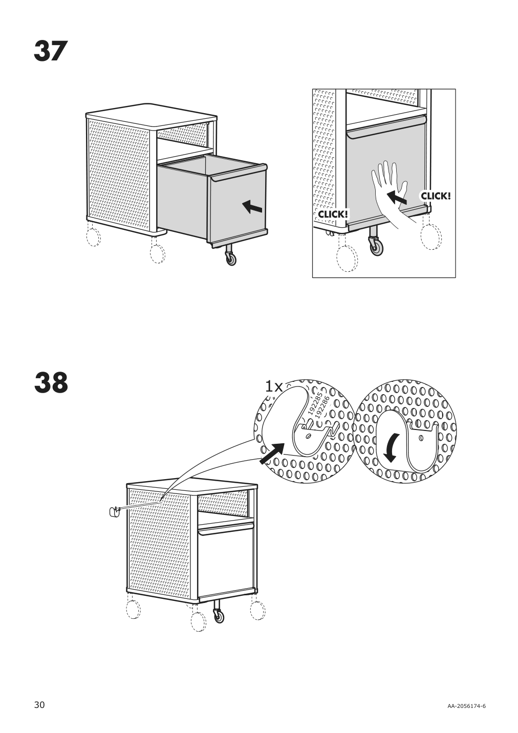 Assembly instructions for IKEA Bekant storage unit mesh black | Page 30 - IKEA BEKANT storage unit on casters 192.824.29