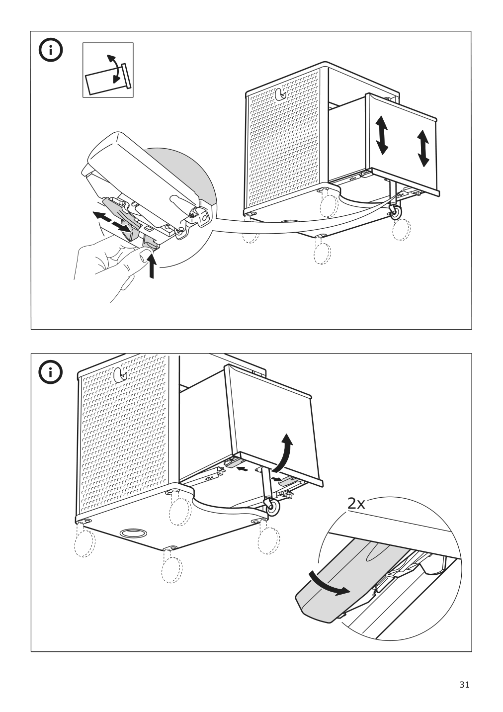 Assembly instructions for IKEA Bekant storage unit mesh black | Page 31 - IKEA BEKANT storage unit on casters 192.824.29