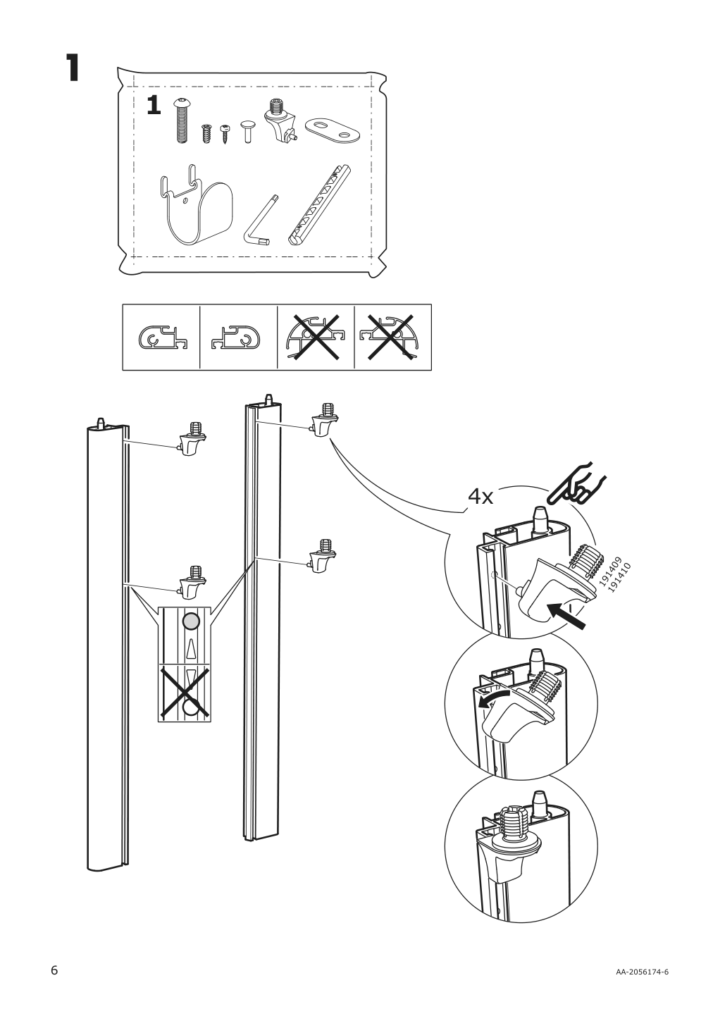 Assembly instructions for IKEA Bekant storage unit mesh black | Page 6 - IKEA BEKANT storage unit on casters 192.824.29