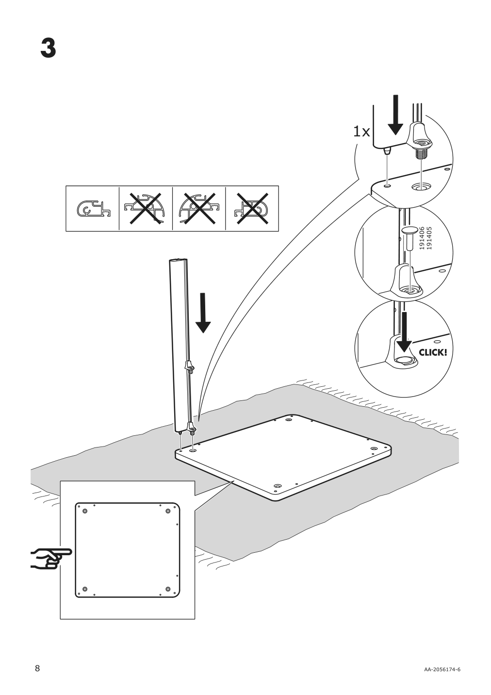 Assembly instructions for IKEA Bekant storage unit mesh black | Page 8 - IKEA BEKANT storage unit on casters 192.824.29