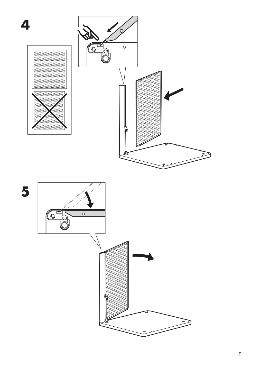 Assembly instructions for IKEA Bekant storage unit mesh black | Page 9 - IKEA BEKANT storage unit on casters 192.824.29