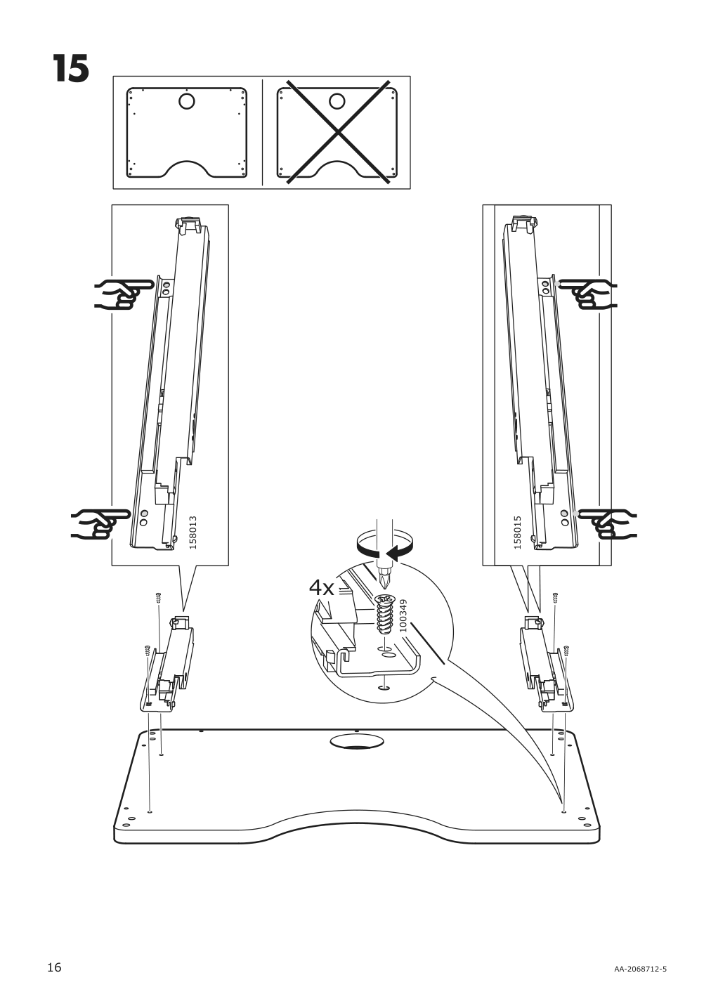 Assembly instructions for IKEA Bekant storage unit mesh black | Page 16 - IKEA BEKANT storage unit on casters 792.825.44