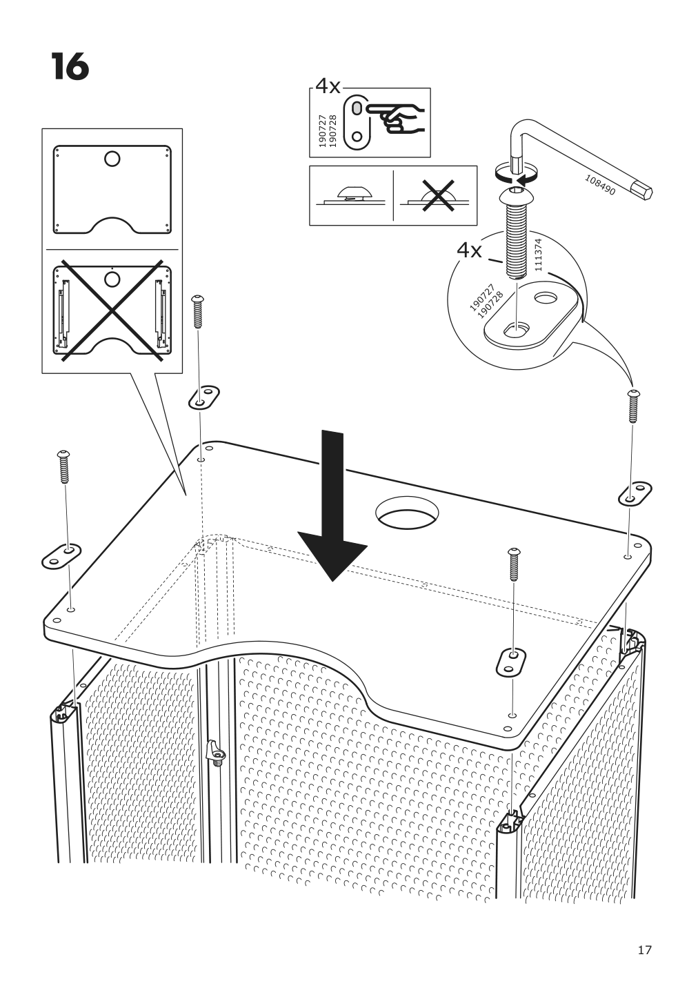 Assembly instructions for IKEA Bekant storage unit mesh black | Page 17 - IKEA BEKANT storage unit on casters 792.825.44