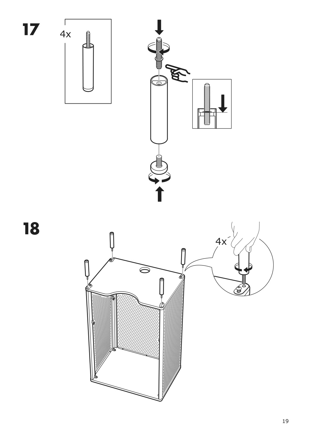 Assembly instructions for IKEA Bekant storage unit mesh black | Page 19 - IKEA BEKANT storage unit on casters 792.825.44