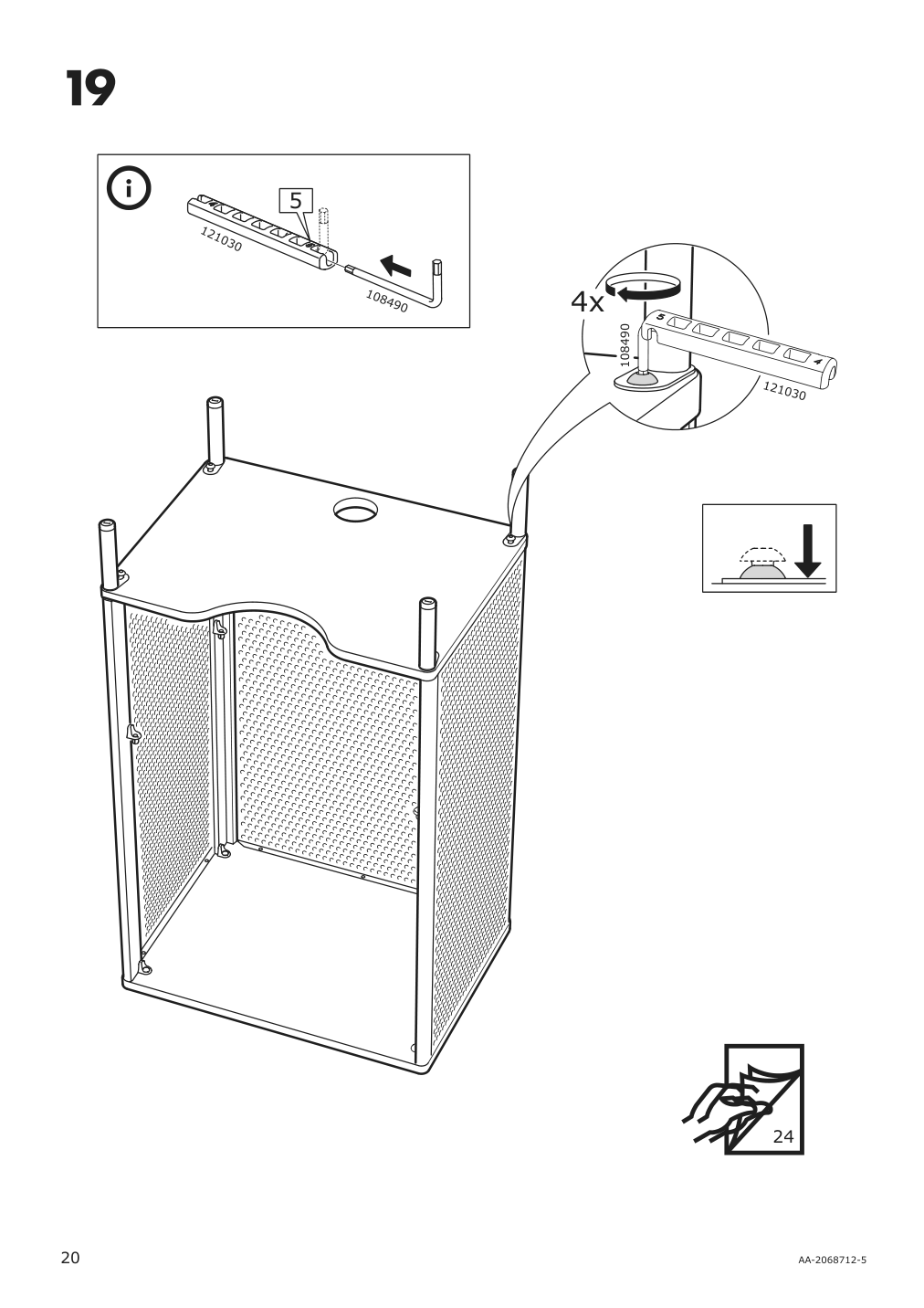 Assembly instructions for IKEA Bekant storage unit mesh black | Page 20 - IKEA BEKANT storage unit on casters 792.825.44