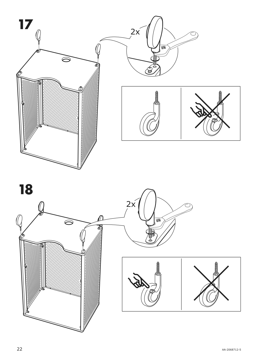 Assembly instructions for IKEA Bekant storage unit mesh black | Page 22 - IKEA BEKANT storage unit on casters 792.825.44