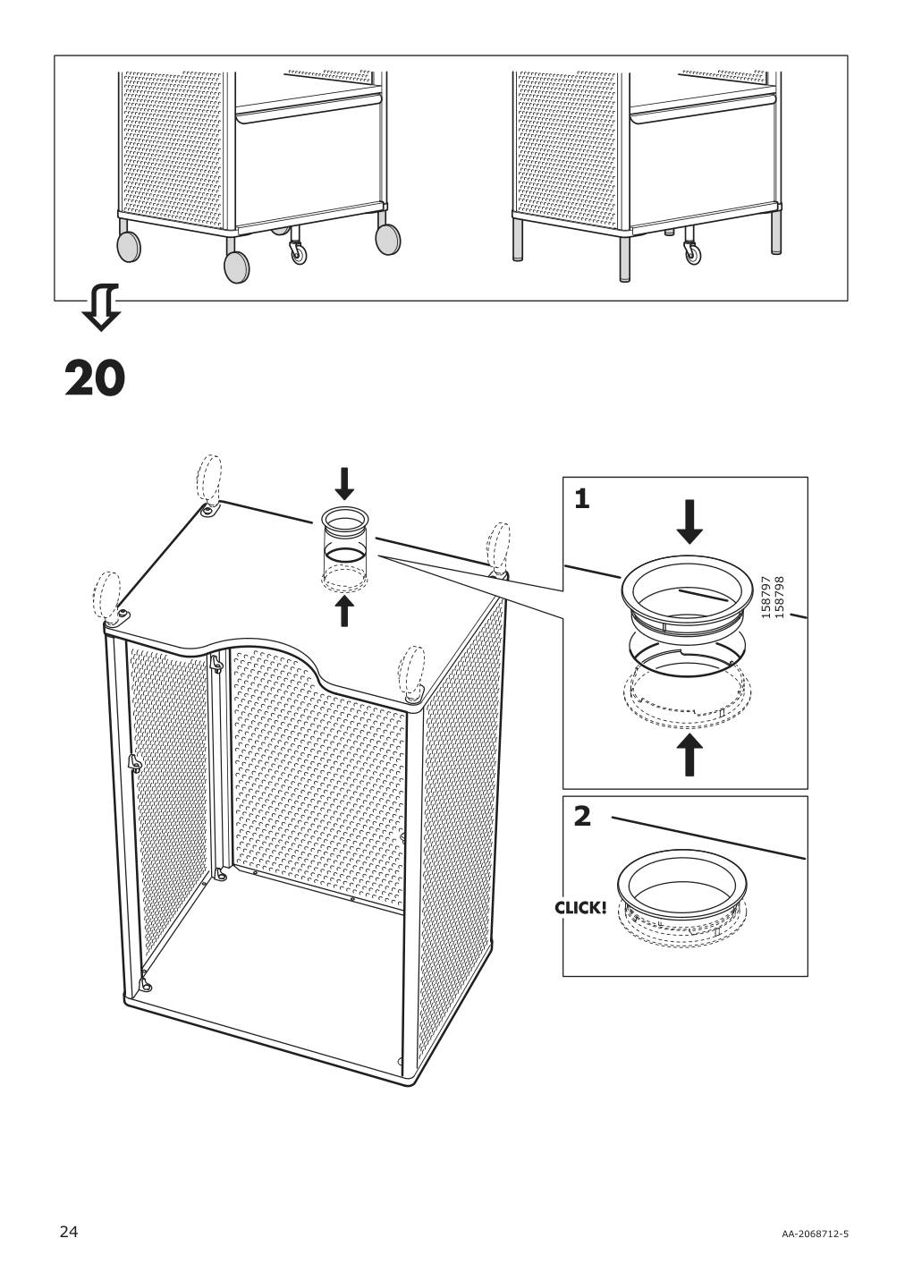 Assembly instructions for IKEA Bekant storage unit mesh black | Page 24 - IKEA BEKANT storage unit on casters 792.825.44