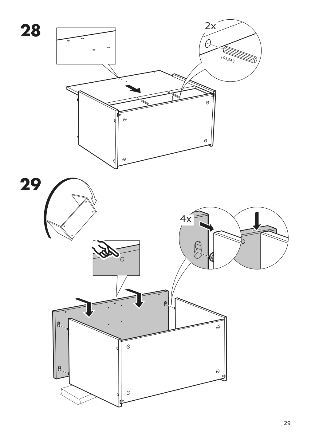 Assembly instructions for IKEA Bekant storage unit mesh black | Page 29 - IKEA BEKANT storage unit on casters 792.825.44