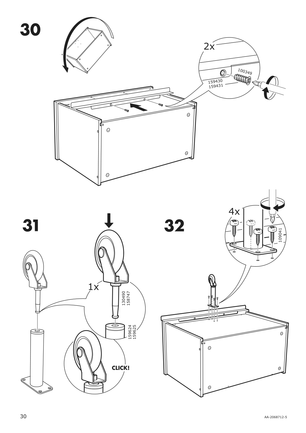 Assembly instructions for IKEA Bekant storage unit mesh black | Page 30 - IKEA BEKANT storage unit on casters 792.825.44