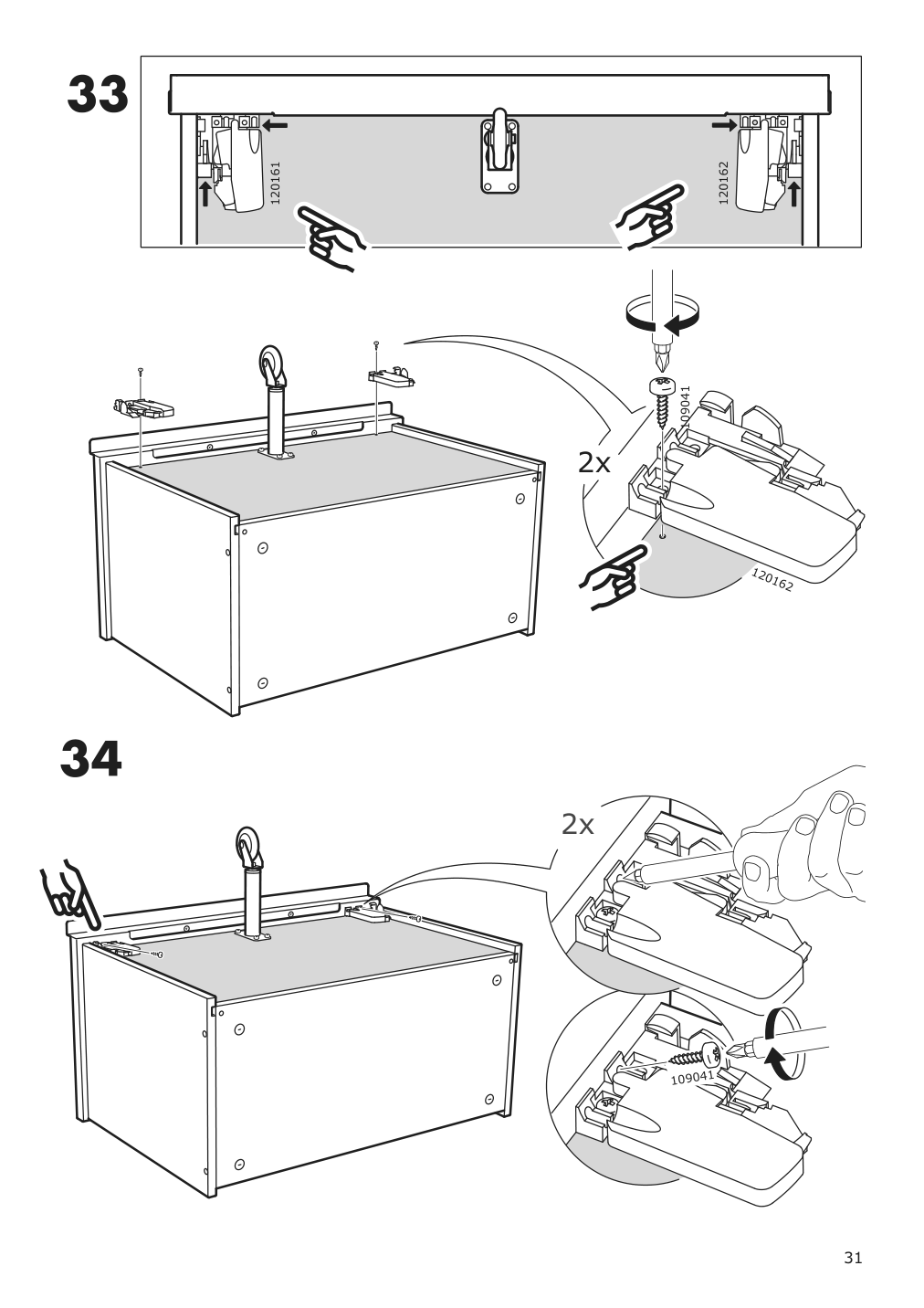 Assembly instructions for IKEA Bekant storage unit mesh black | Page 31 - IKEA BEKANT storage unit on casters 792.825.44