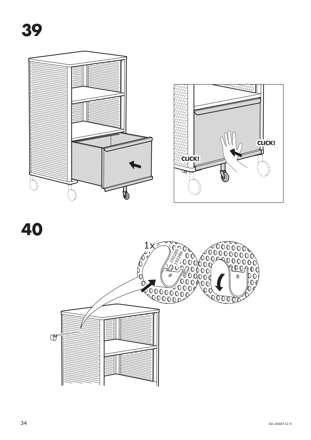 Assembly instructions for IKEA Bekant storage unit mesh black | Page 34 - IKEA BEKANT storage unit on casters 792.825.44