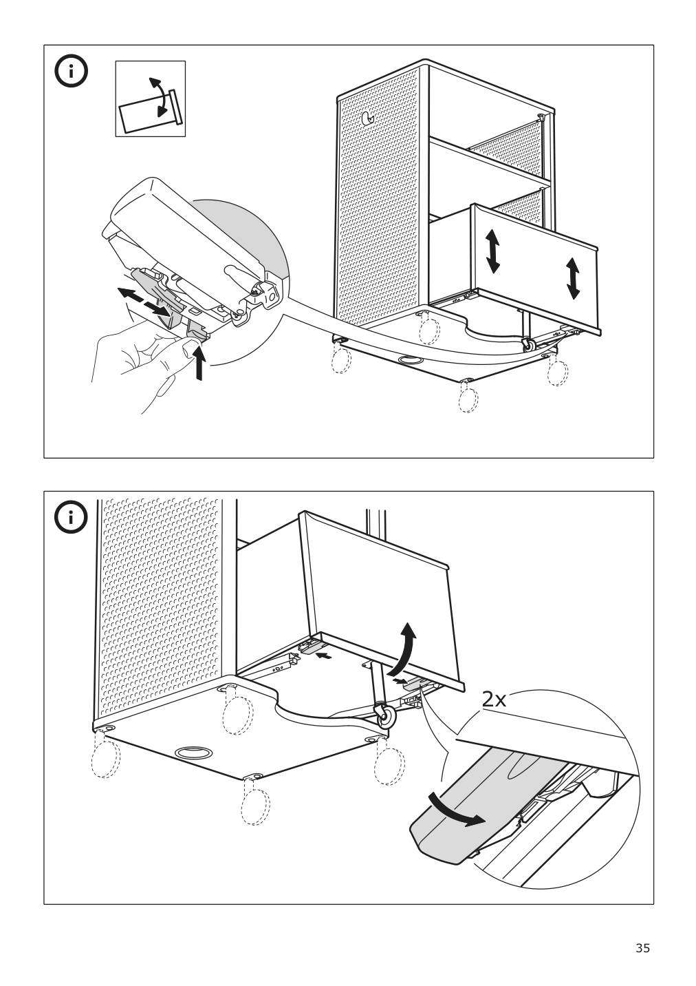 Assembly instructions for IKEA Bekant storage unit mesh black | Page 35 - IKEA BEKANT storage unit on casters 792.825.44