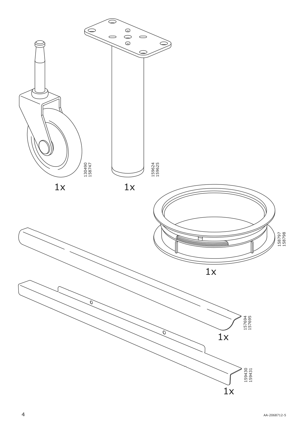 Assembly instructions for IKEA Bekant storage unit mesh black | Page 4 - IKEA BEKANT storage unit on casters 792.825.44