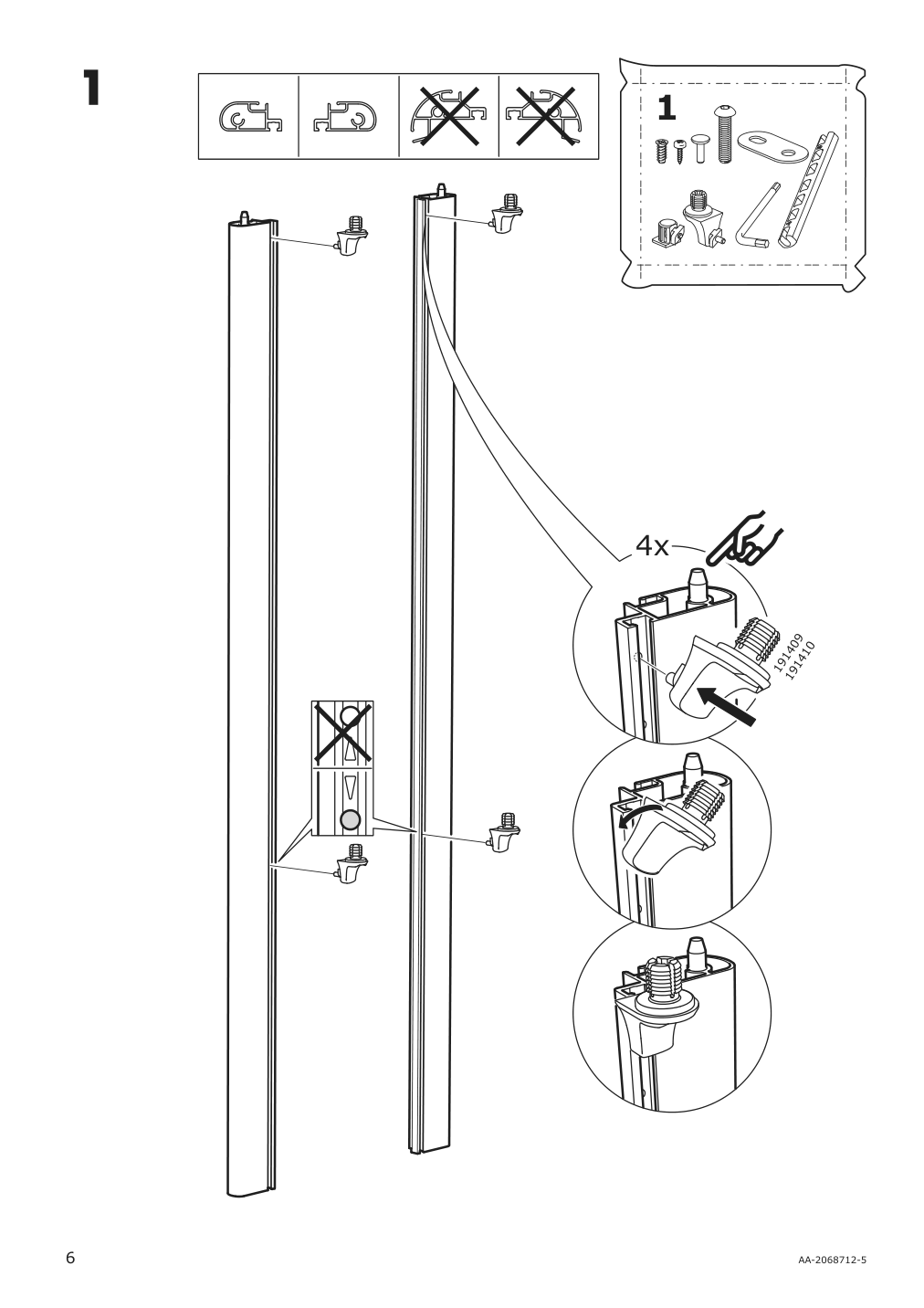 Assembly instructions for IKEA Bekant storage unit mesh black | Page 6 - IKEA BEKANT storage unit on casters 792.825.44