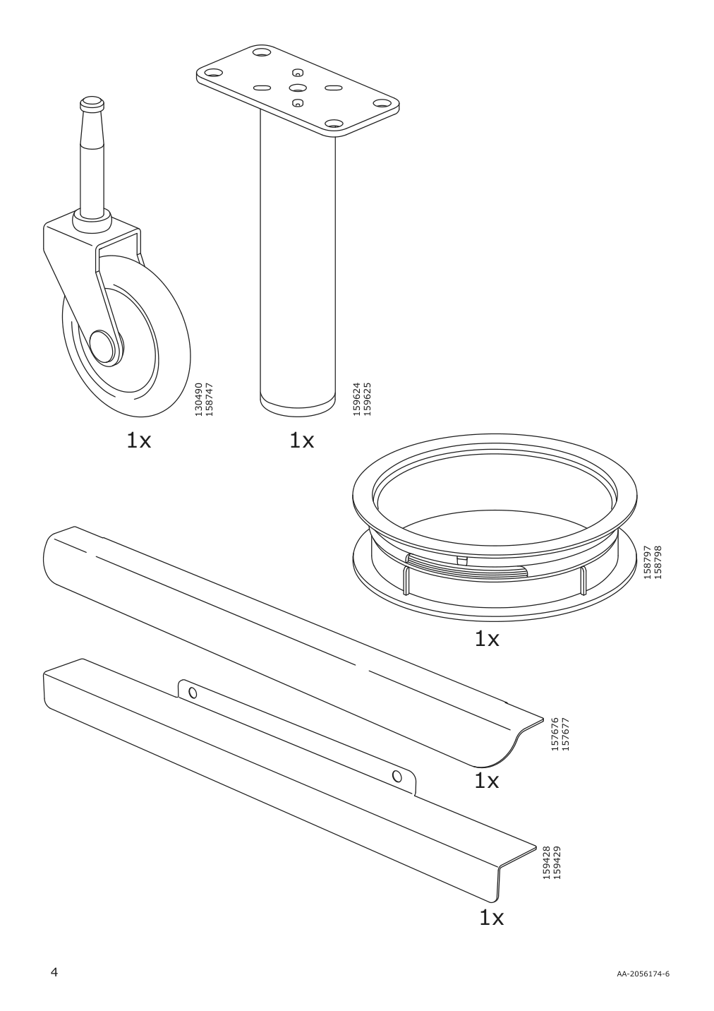 Assembly instructions for IKEA Bekant storage unit mesh white | Page 4 - IKEA BEKANT storage unit on casters 792.824.26