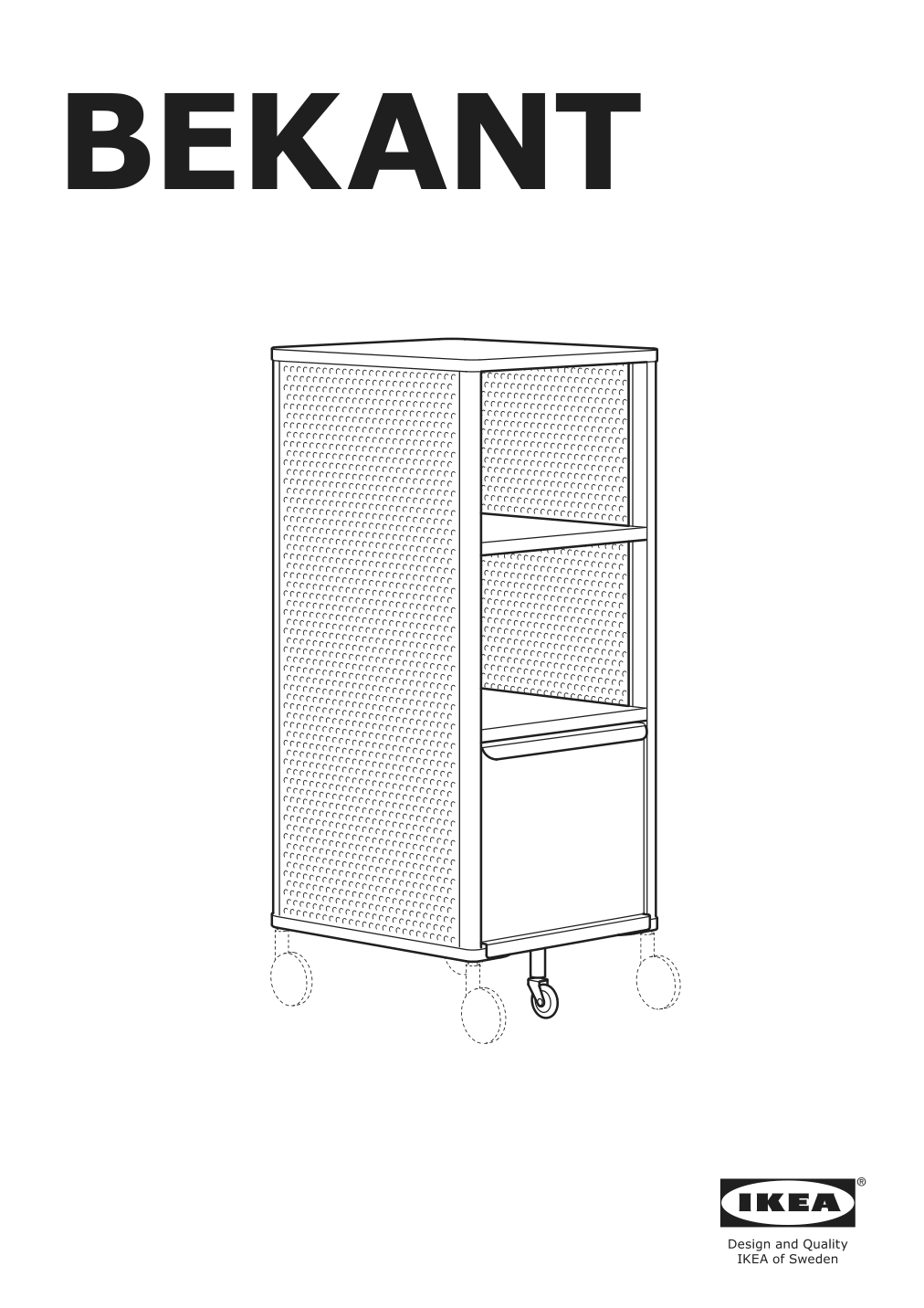 Assembly instructions for IKEA Bekant storage unit mesh white | Page 1 - IKEA BEKANT storage unit with smart lock 392.868.98