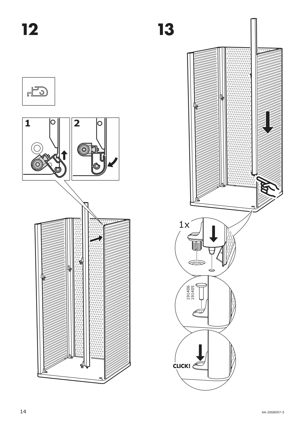 Assembly instructions for IKEA Bekant storage unit mesh white | Page 14 - IKEA BEKANT storage unit with smart lock 392.868.98