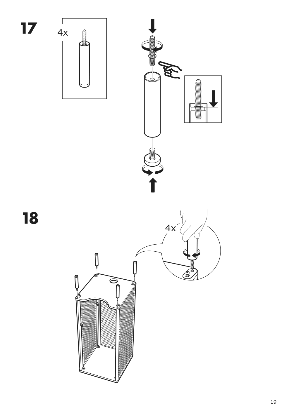 Assembly instructions for IKEA Bekant storage unit mesh white | Page 19 - IKEA BEKANT storage unit with smart lock 392.868.98