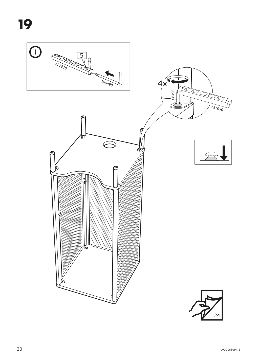 Assembly instructions for IKEA Bekant storage unit mesh white | Page 20 - IKEA BEKANT storage unit with smart lock 392.868.98