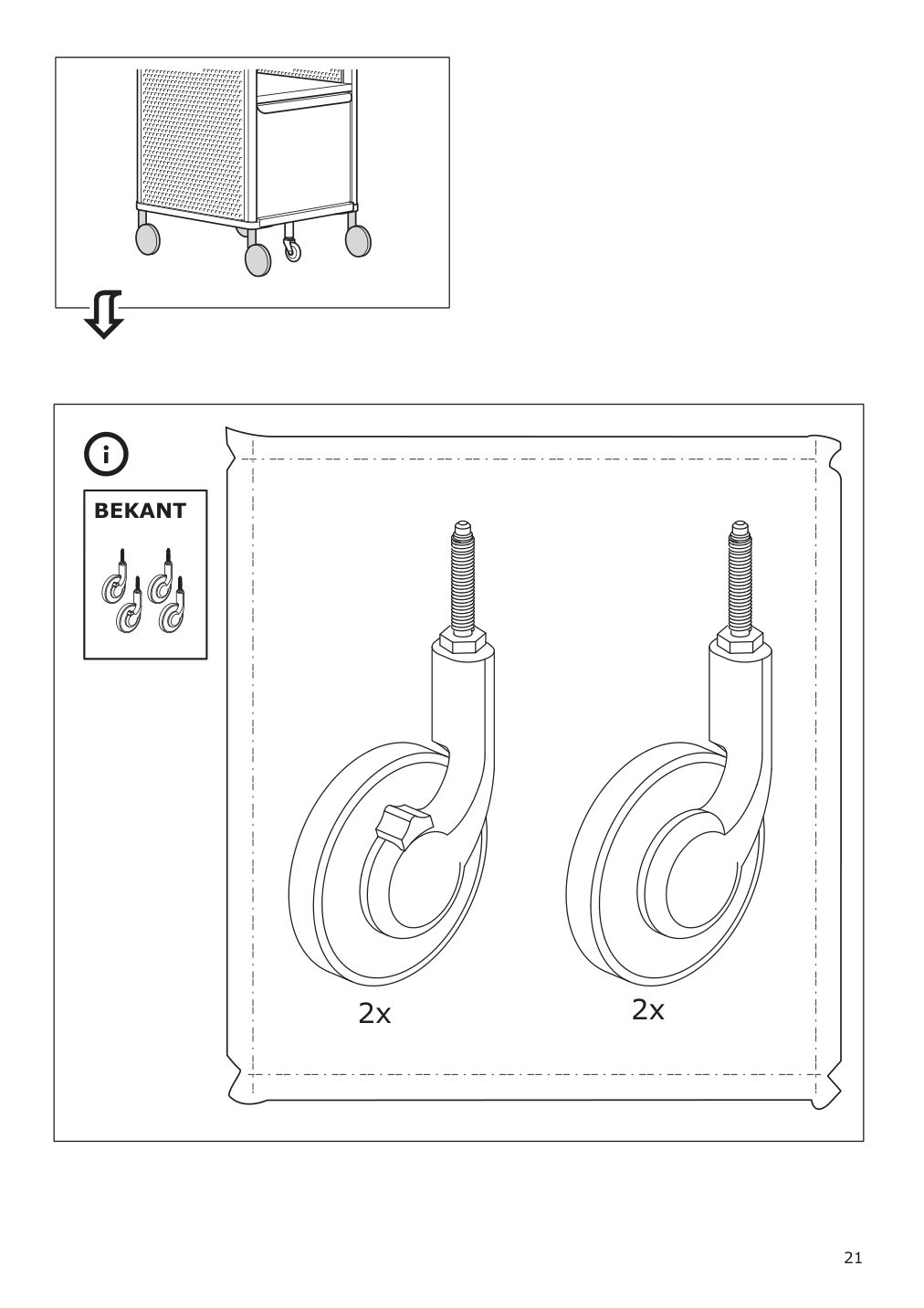 Assembly instructions for IKEA Bekant storage unit mesh white | Page 21 - IKEA BEKANT storage unit with smart lock 392.868.98