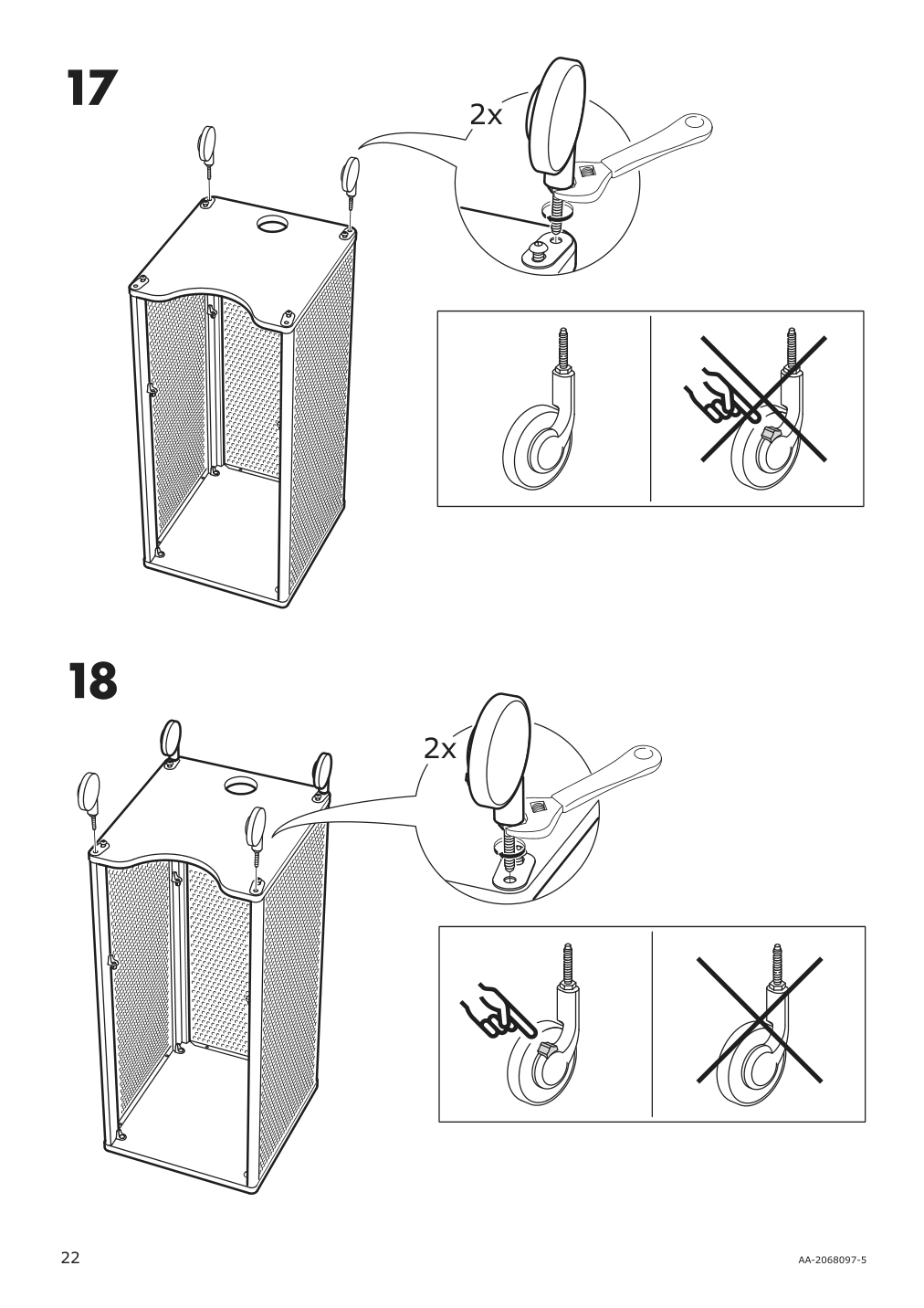 Assembly instructions for IKEA Bekant storage unit mesh white | Page 22 - IKEA BEKANT storage unit with smart lock 392.868.98