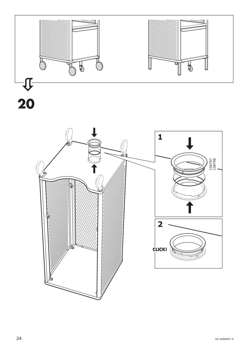 Assembly instructions for IKEA Bekant storage unit mesh white | Page 24 - IKEA BEKANT storage unit with smart lock 392.868.98