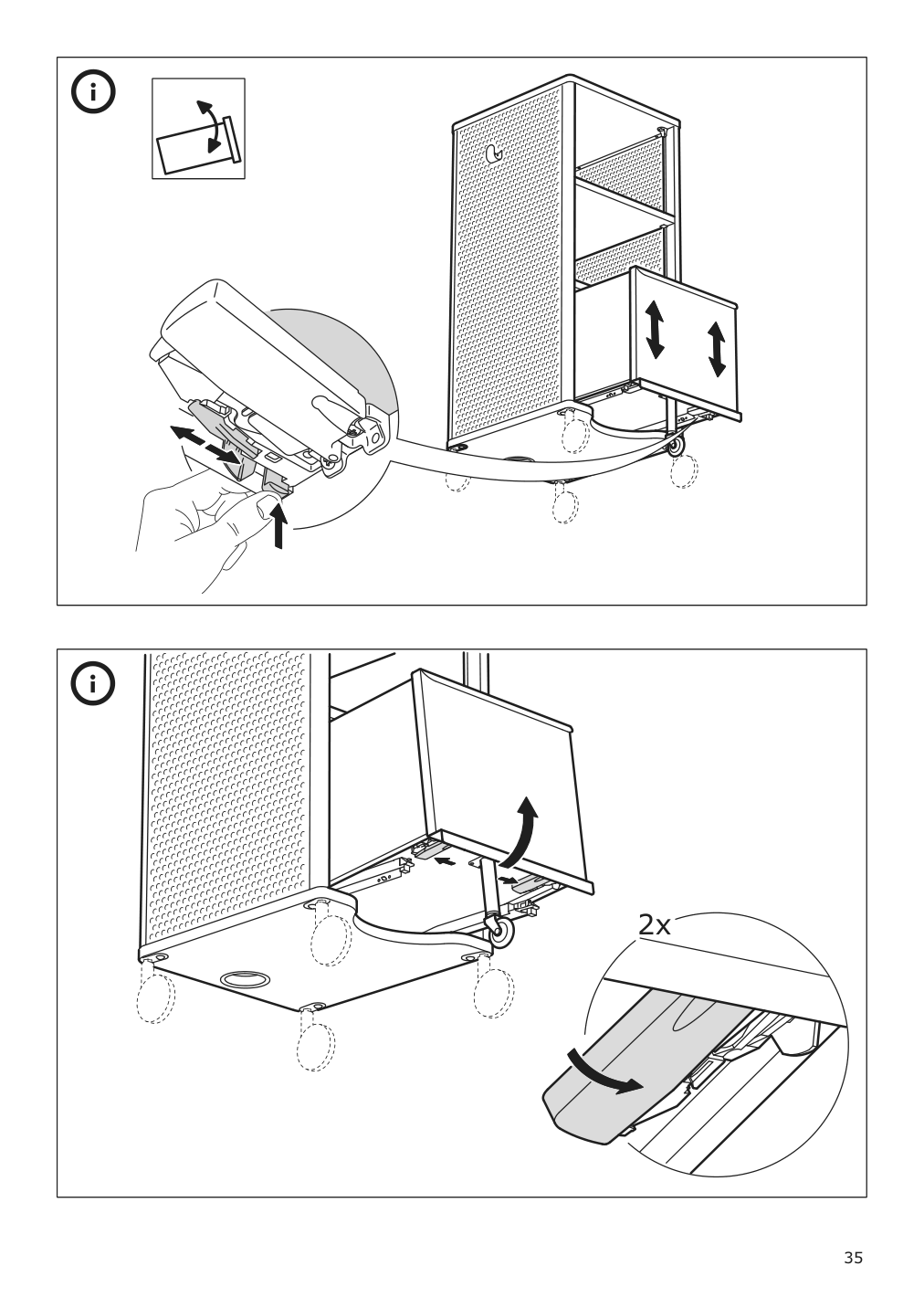 Assembly instructions for IKEA Bekant storage unit mesh white | Page 35 - IKEA BEKANT storage unit with smart lock 392.868.98